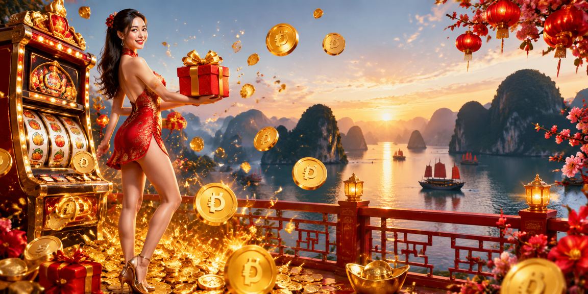 Người chơi slots tại Hạ Long trong không khí lễ hội Tết đang theo dõi hũ jackpot tích lũy
