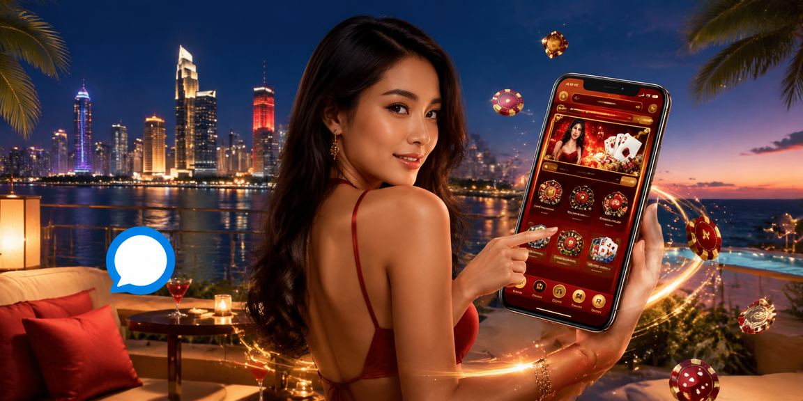 Người chơi tại TP.HCM nạp tiền và vào sảnh casino trực tuyến qua điện thoại trên bãi biển