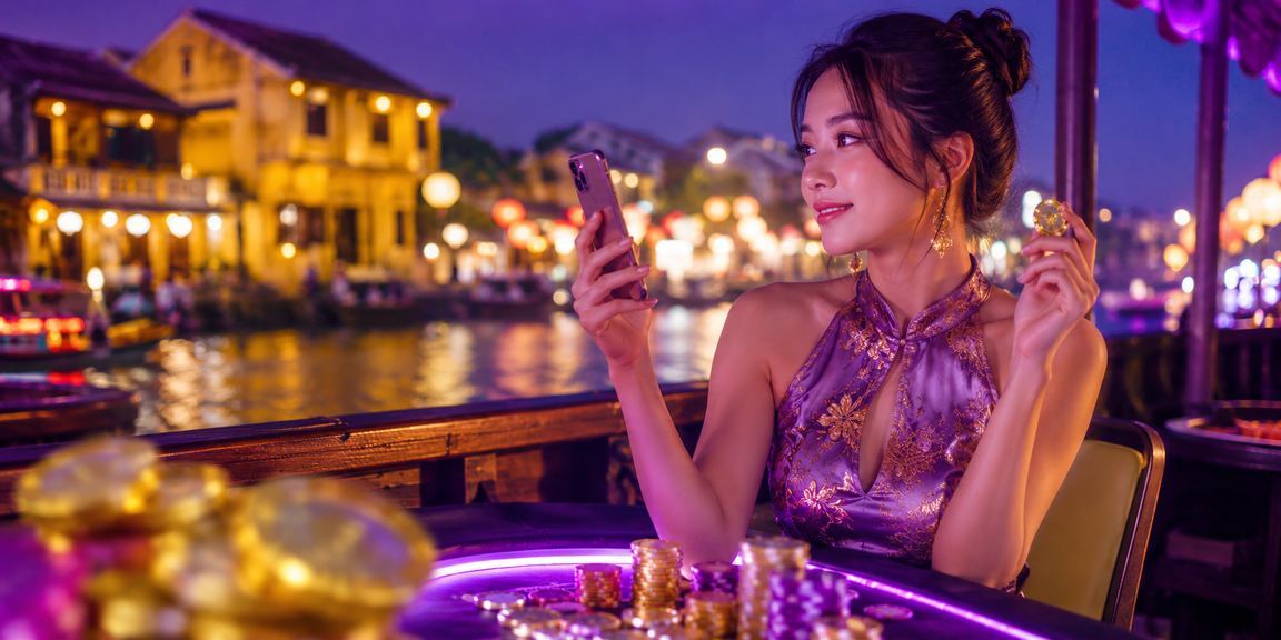 Không gian ánh sáng neon tại Hội An liên quan đến trò chơi bài và bảo vệ người chưa đủ tuổi